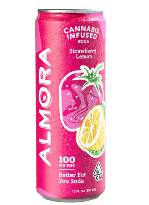 Almora Farm Prebiotic Soda 100mg - Strawberry Lemon