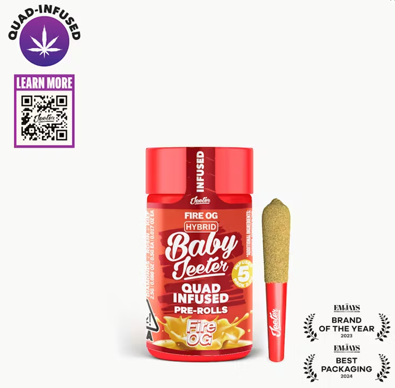 Jeeter - Fire OG - Baby Jeeter - Quad-Infused - 5pk - 2.5 Grams
