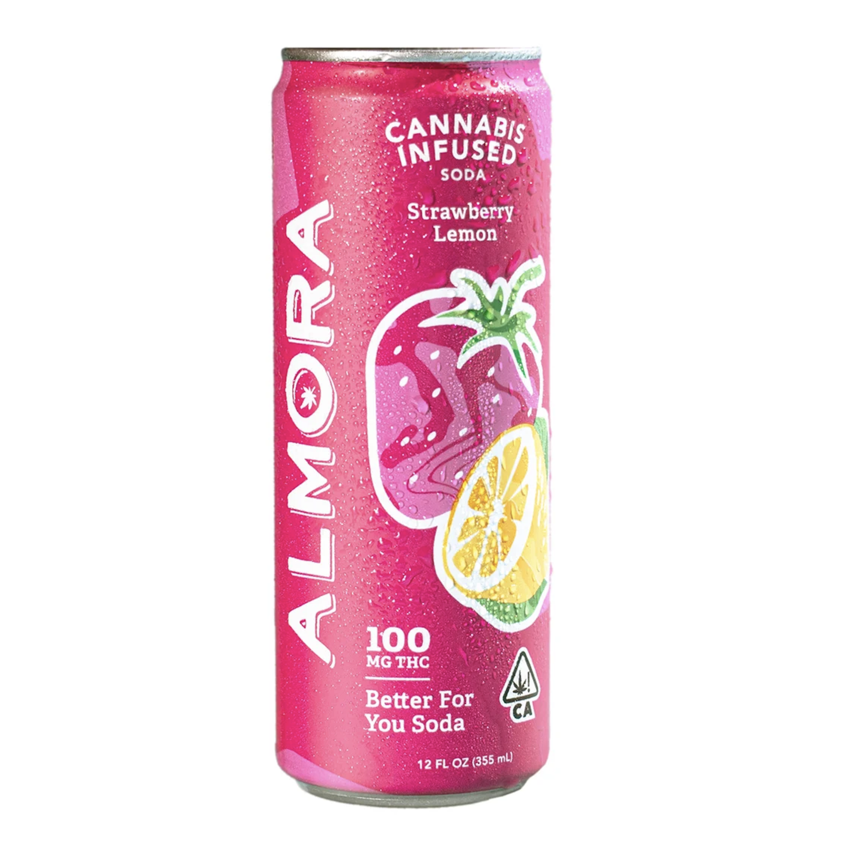 Strawberry Lemon (H) Live Resin Prebiotic Soda 100mg - Almora