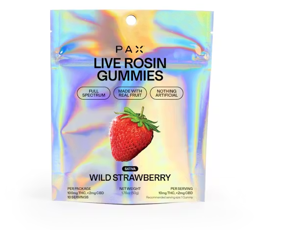 WILD STRAWBERRY LIVE ROSIN GUMMIES - PAX - 100mg