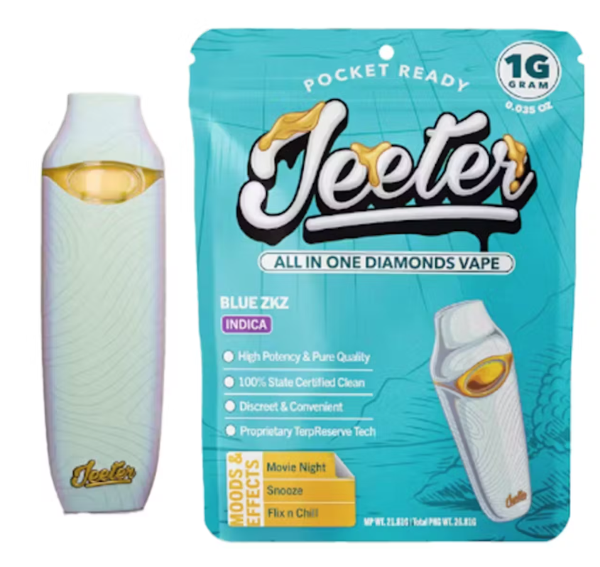 Jeeter Blue ZKZ 1g Liquid Diamonds Disposable