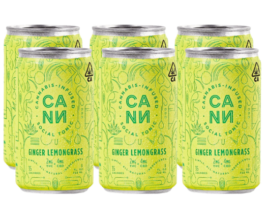 Ginger Lemongrass Social Tonic CBD Rich 6pk 1:2 THC:CBD