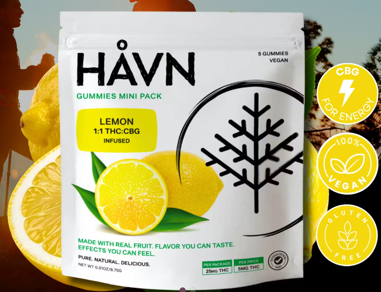 Havn 1:1 Lemon Gummies 25mg 5pk (THC:CBG)