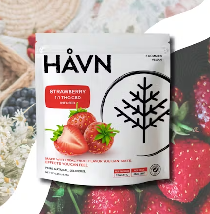 Havn 1:1 Strawberry Gummies 25mg 5pk (THC:CBD)