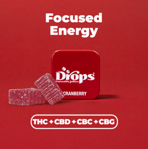 Cranberry (I) 1:1:1:1 THC:CBD:CBC:CBG Live Rosin GUMMIES 50mg - Drops