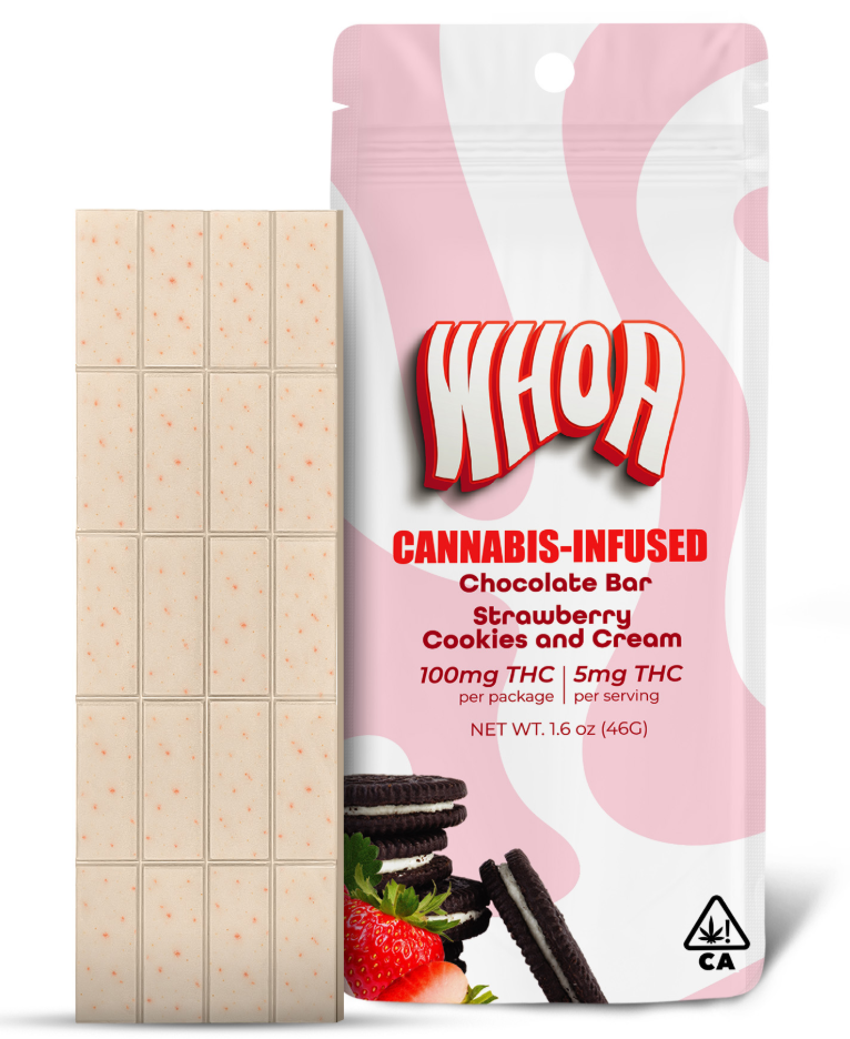 Edible: Strawberry Cookies & Cream Chocolate Bar - 100mg