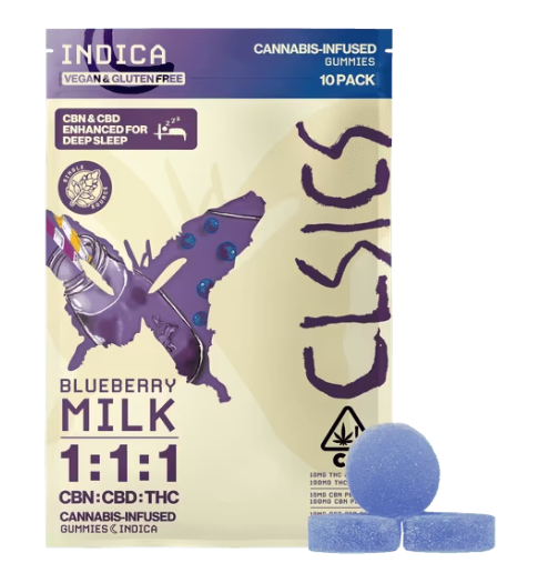 Edible: Blueberry Milk 1:1:1 (CBN Sleep Gummies) - 100mg