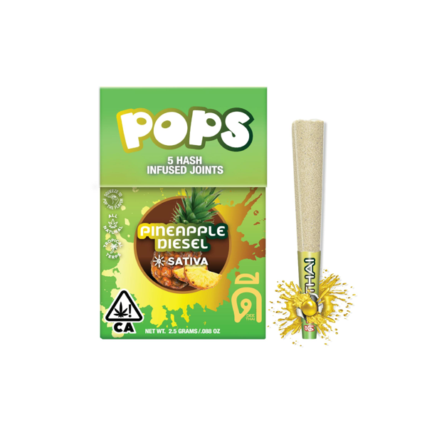 Thai Pops Hash Infused Preroll 5pk 2.5g - Pineapple Diesel (S)