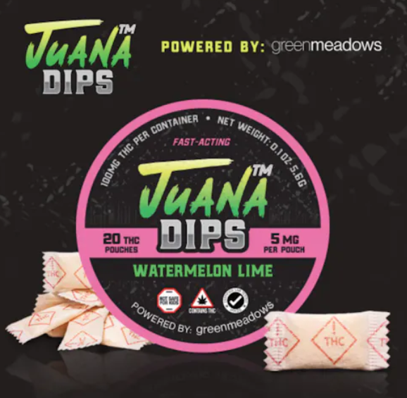 JuanaDips Watermelon Lime 20pk THC Pouches (GF/V)