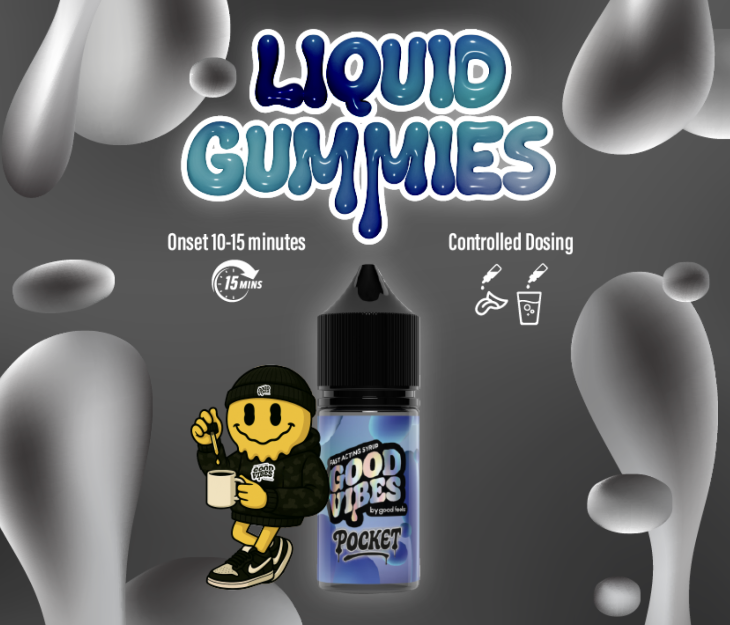 Good Vibes Pocket: Blue Raspberry | 150mg Fast Acting Tincture Syrup | TAX INCLD