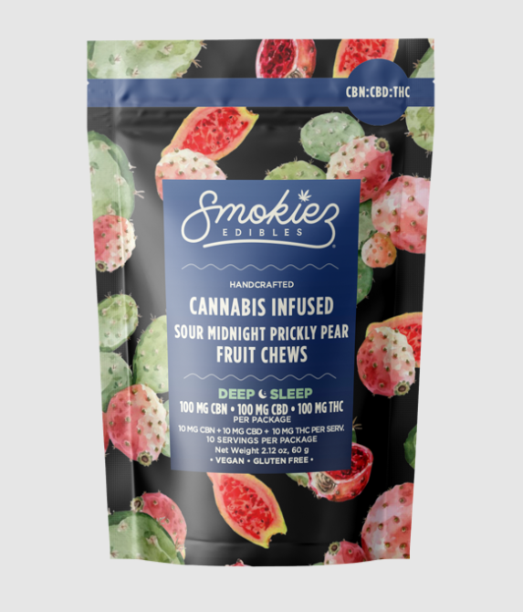 Edible: Sour Midnight Prickly Pear 1:1:1 (THC:CBD:CBN) - 100mg