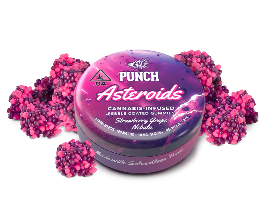 Punch - Edible: Strawberry Grape Asteroids (Solventless 10-Pack) - 100mg