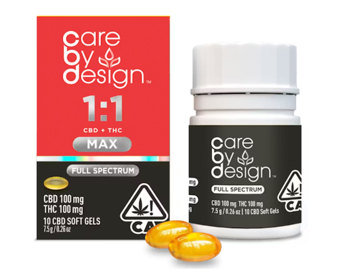 Care By Design Soft Gel Capsule 10ct 1:1 1000mg - MAX (CBD)