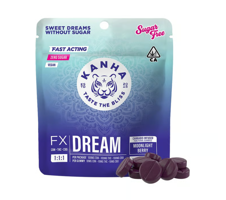 Kanha FX Nano Gummies 10pc 100mg(THC) 100mg(CBN) 100mg(CBD) - Moonlight Berry "Dream"