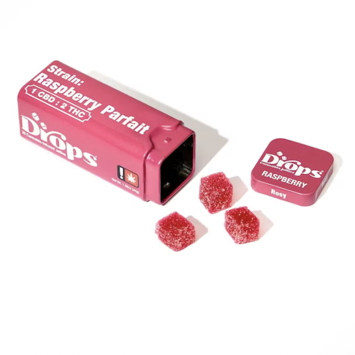 Raspberry Gummies 20pk | 1:2 CBD:THC | 100mg
