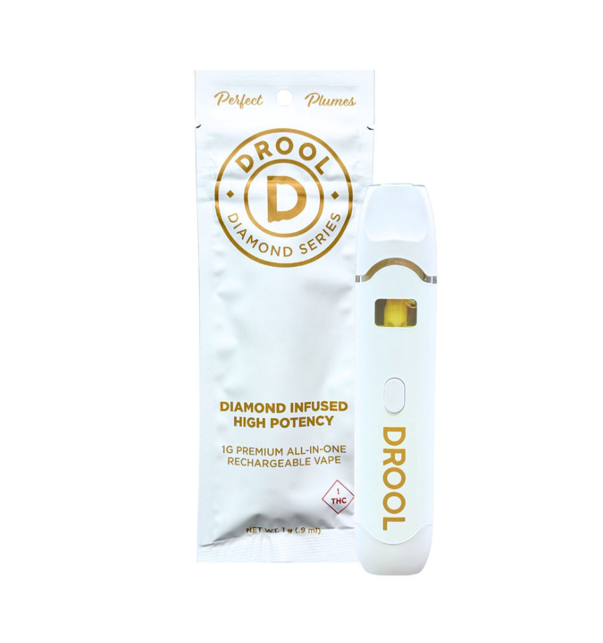 Drool Blue Raspberry Breath 1g Diamond AIO Vape Pens | Evergreen