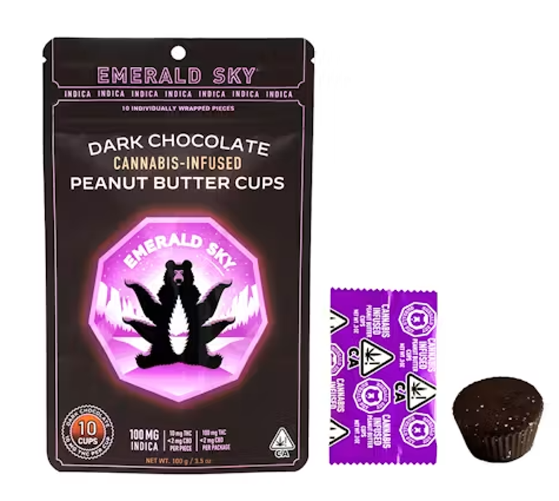 Emerald Sky - INDICA Peanut Butter Cups- Dark Chocolate - 100mg