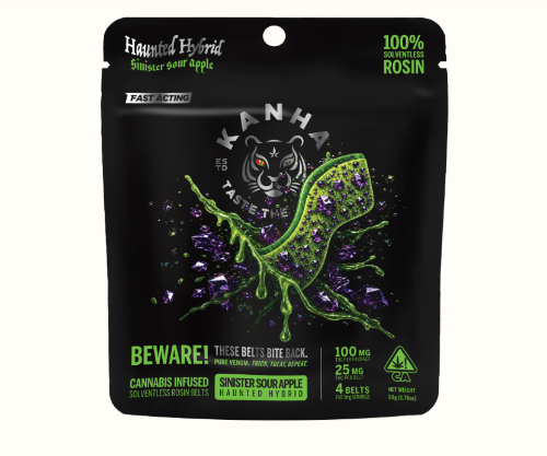KANHA - Haunted Sinister Sour Apple Crunch Hybrid Rosin Belts - 100mg - Edible