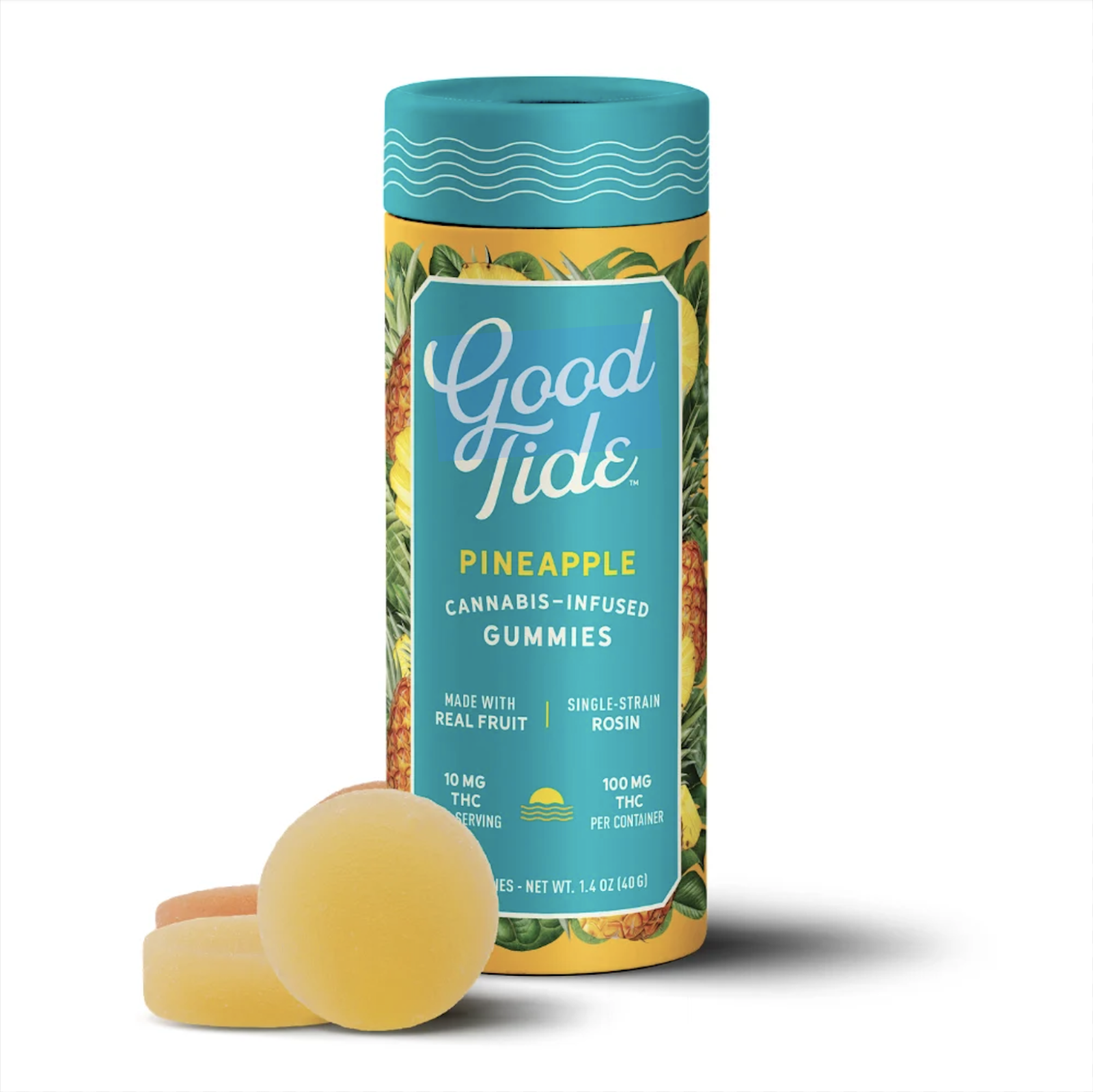 Pineapple | Solventless Hash Rosin Gummies | 100mg