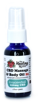 Healing Rose - Unscented CBD Massage & Body Oil 2x 1oz - Topical