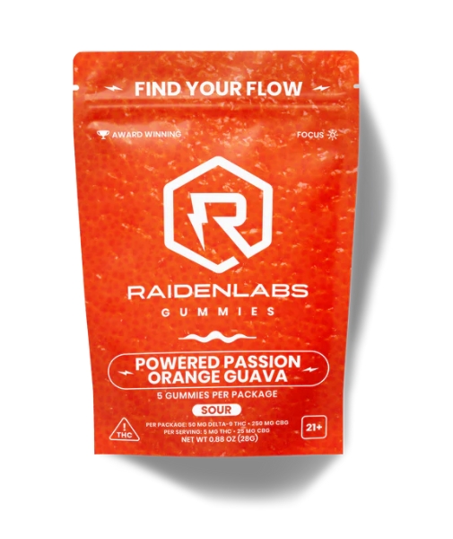Raiden Labs- Powered Passion Orange Guava 'sour' (50mg/250mg)