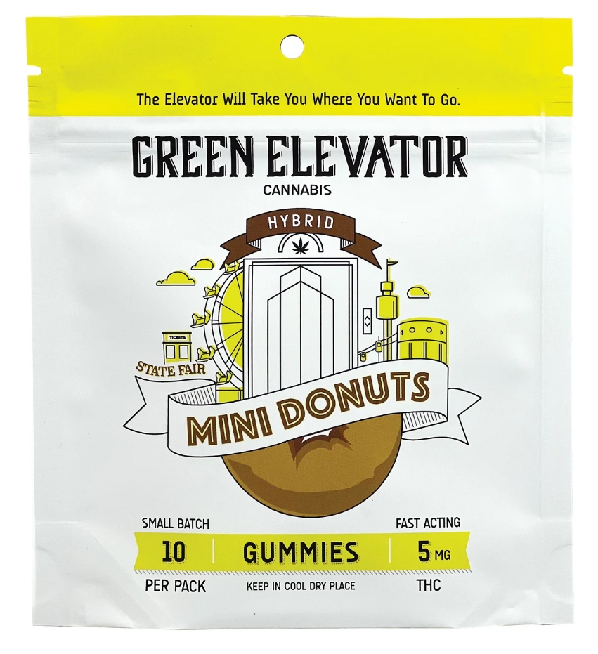 Green Elevator- Mini Donuts Gummies (Hybrid/50mg)