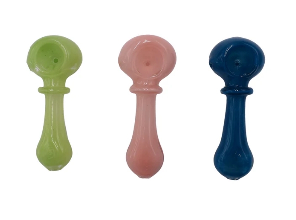 3.5" Full Frit Art Flat Mouth Spoon Hand Pipe