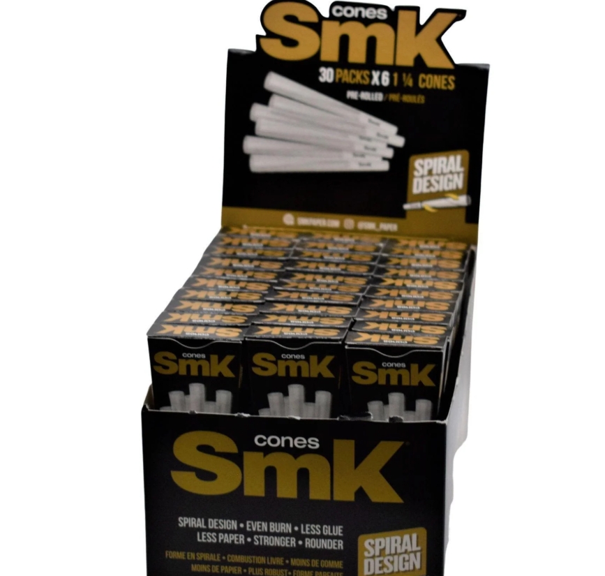 SMK 1 1/4 Size Spiral Design Cones - 6 Cones Per Pack