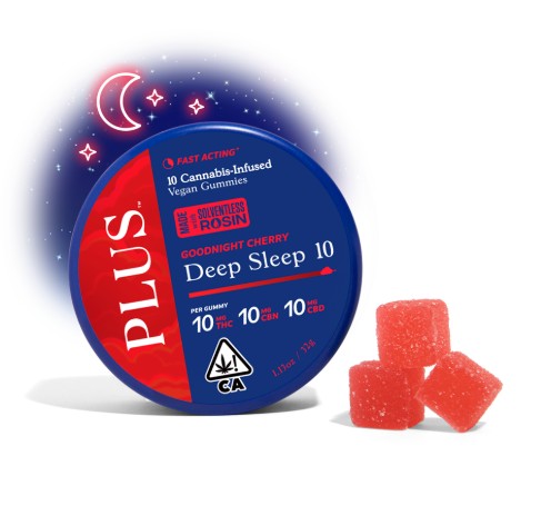 PLUS Goodnight Cherry Deep Sleep 1:1:1 CBN CBD Gummies