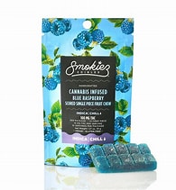 Blue Raspberry Indica Chew Single || Smokiez || 1pk