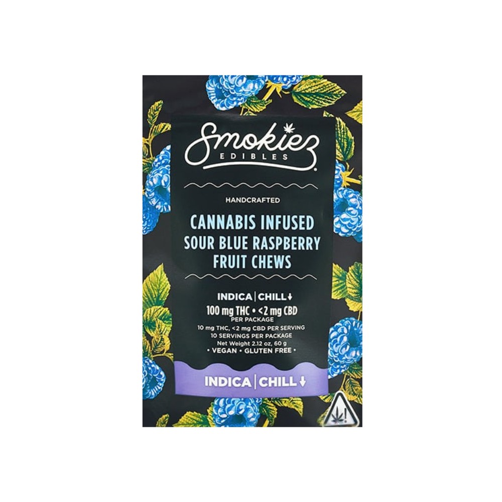 SOUR BLUE RASPBERRY 100MG - SMOKIEZ
