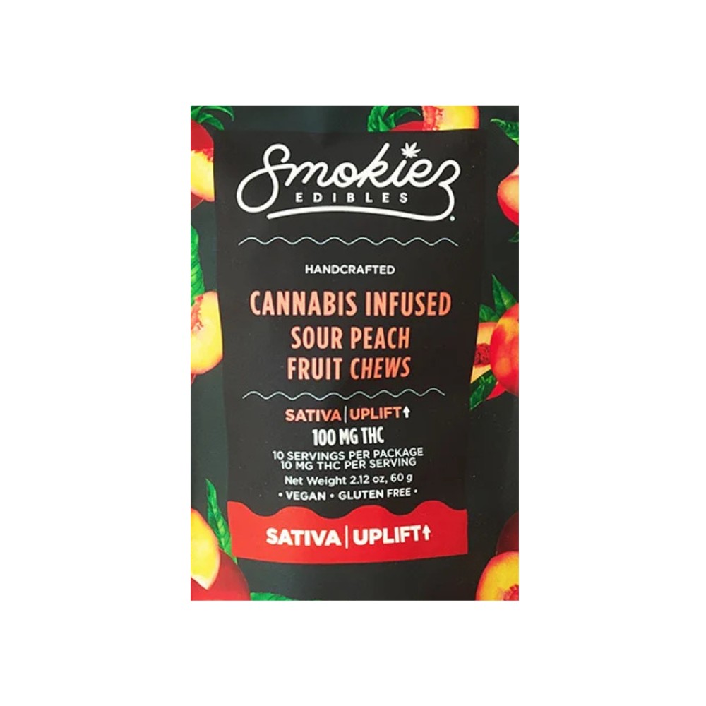 Sour Peach Sativa 100mg THC Fruit Chews - Washington