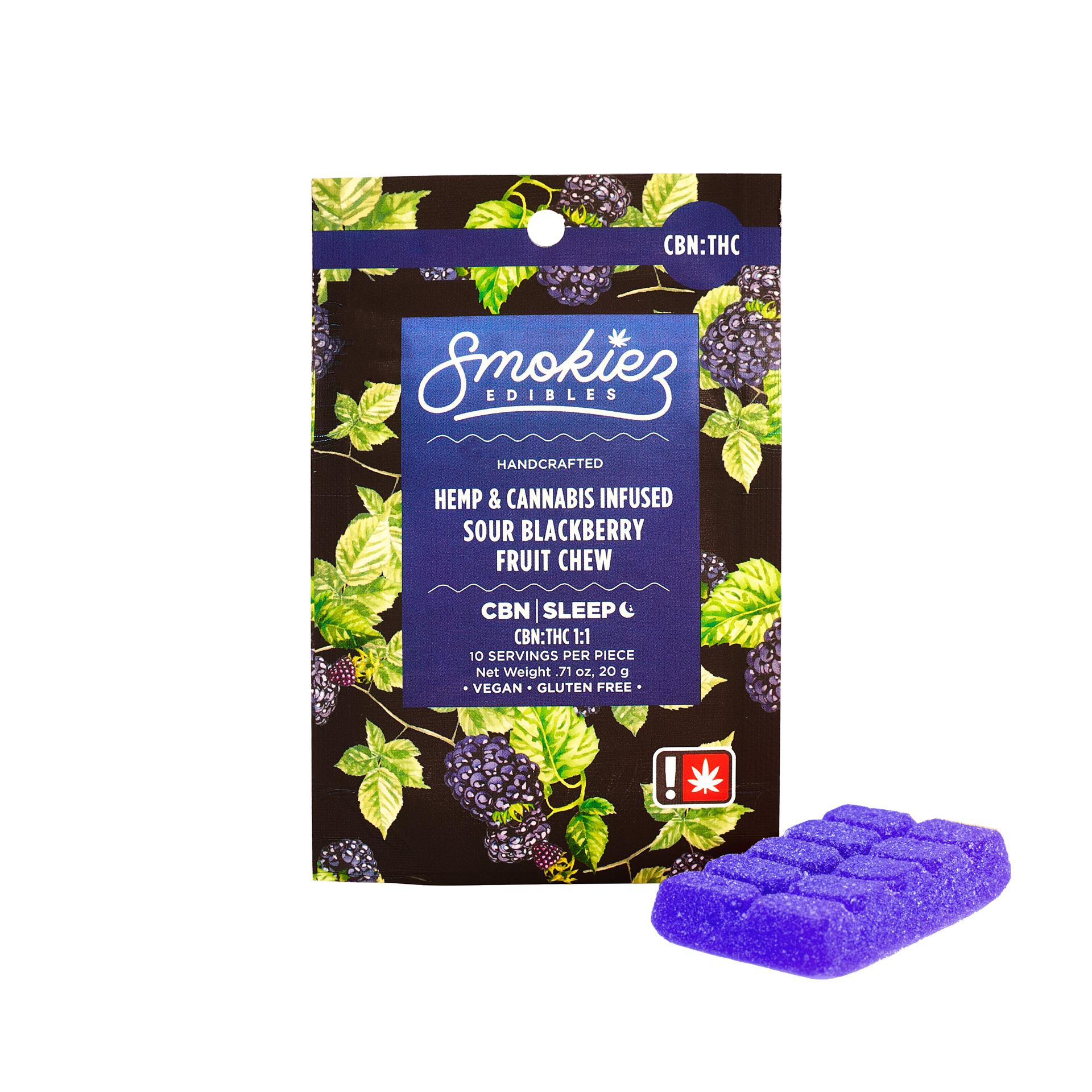 Sour Blackberry Fruit Chew | 200mg 1:1 (THC:CBN)