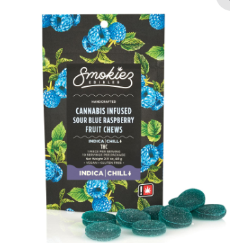 Sour Blue Raspberry, Gummy, 10pk