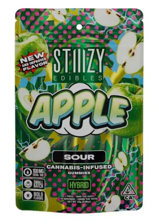 Stiiizy Sour Apple 100mg Gummies PD