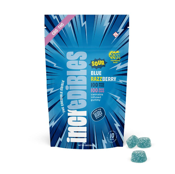 Sour Blue Razzberry 1:1 Gummies | 100mg