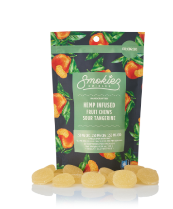 Smokiez Tangerine 250mg CBC : 250mg CBG : 250mg CBD Fruit Chews 20pk