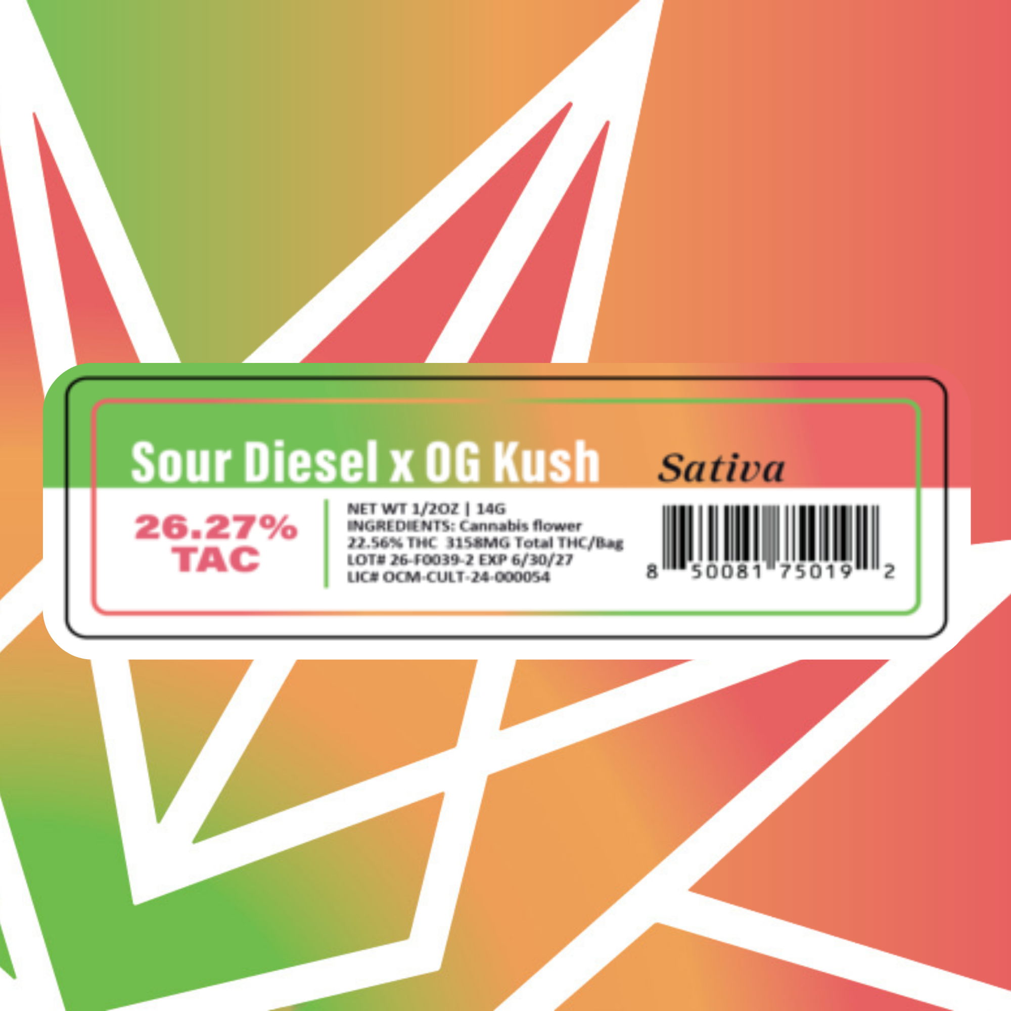 Sour Diesel x OG Kush 14g Flower | High Falls Canna