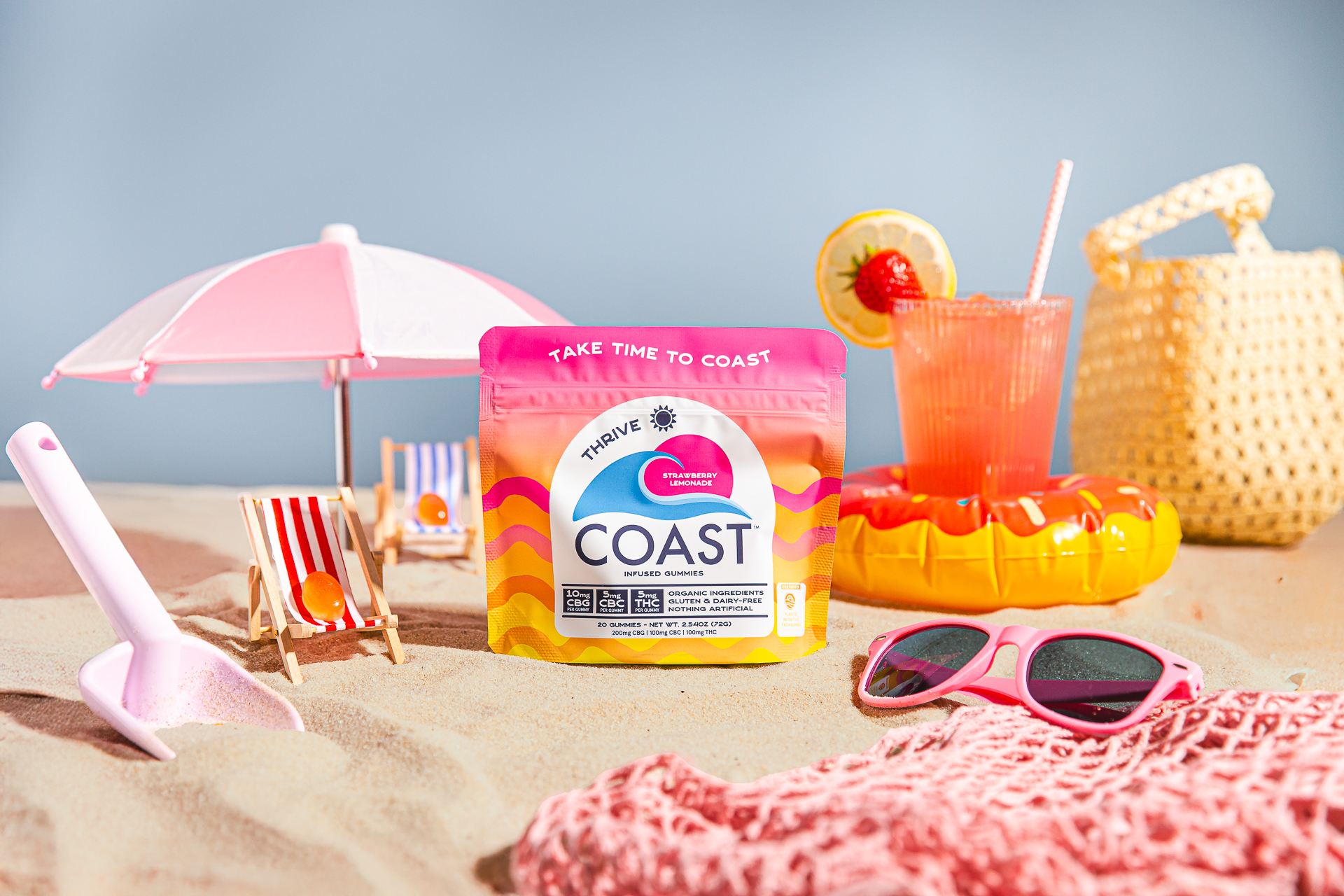 Coast 2:1:1 Strawberry Lemonade Gummies 100mg 20pk (CBG:CBC:THC) (GF/DF)