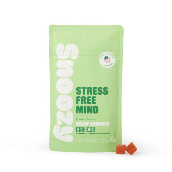 Stress Free Mind 5mg Strawberry Gummies 20 Pack | Snoozy