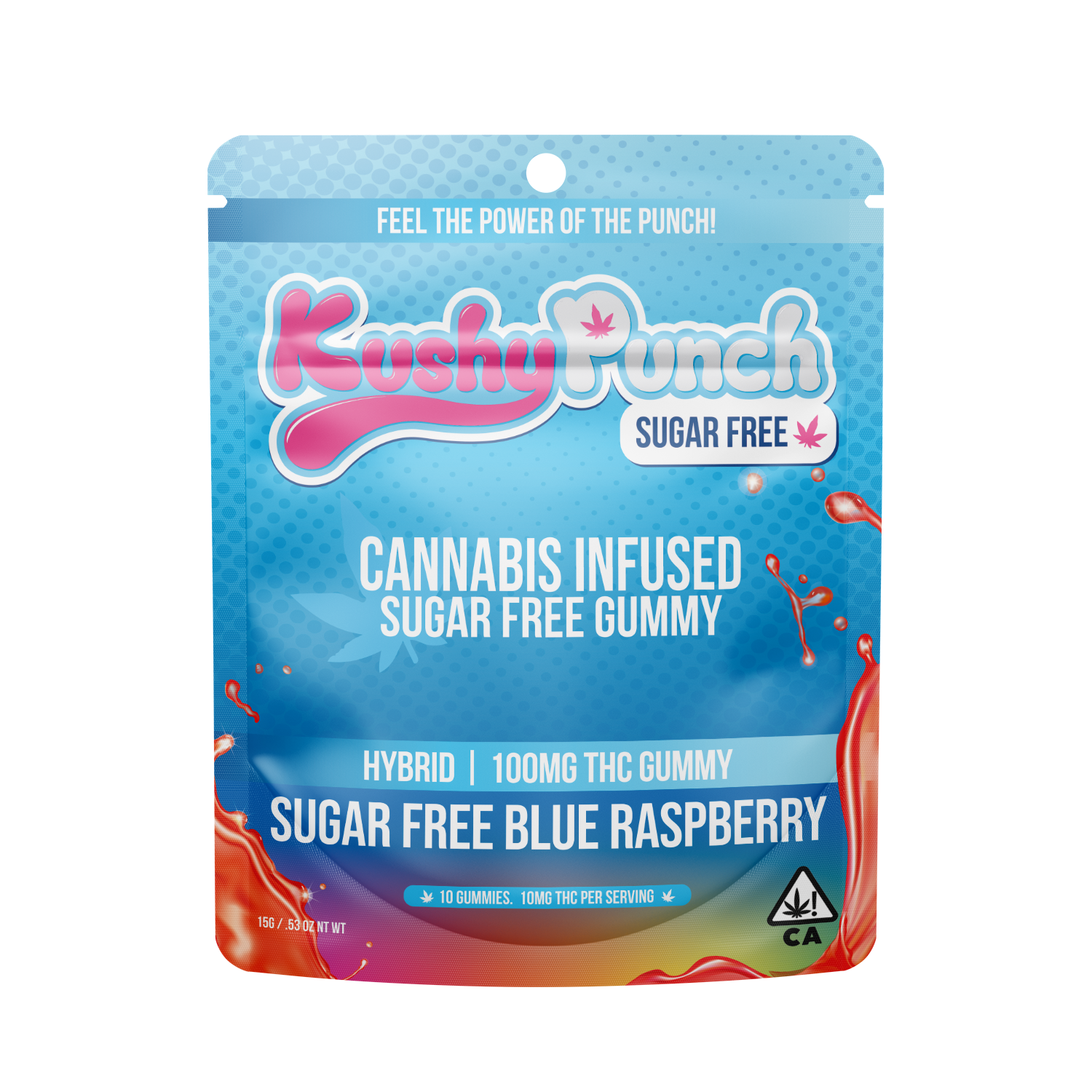 Kushy Punch - Edibles - Sugar Free Hybrid Blue Raspberry - 100MG