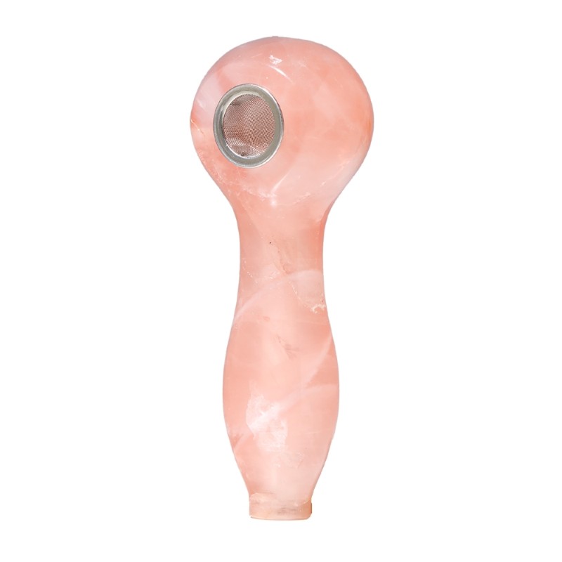Astral Project Gemstone Spoon Pipes - Rose Quartz