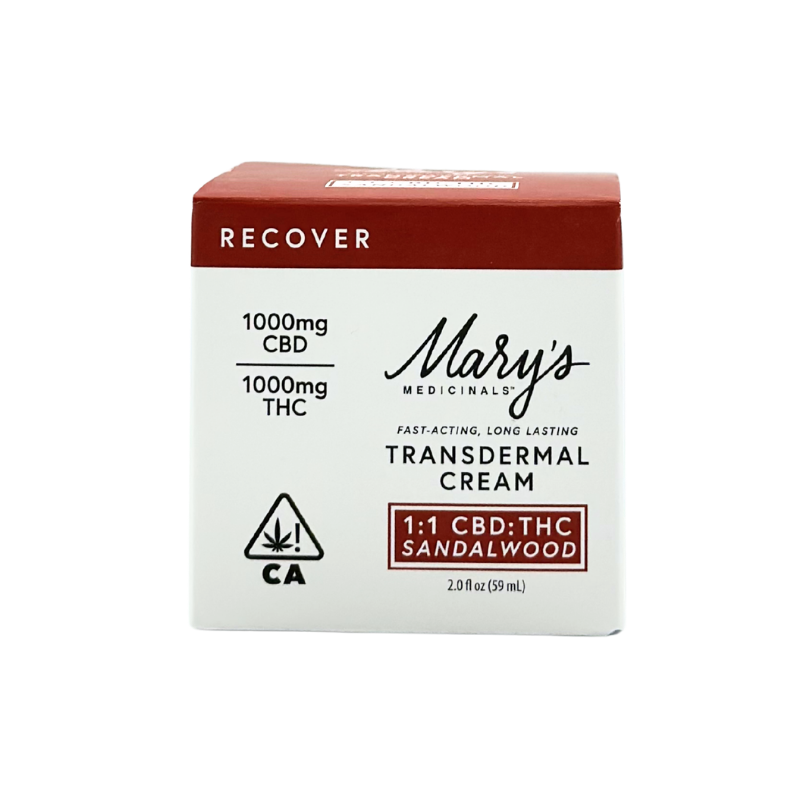 Marys Medicinals - Recover - Sandalwood 1:1 CBD/THC - Topical - 2oz - Topical - 1000mg