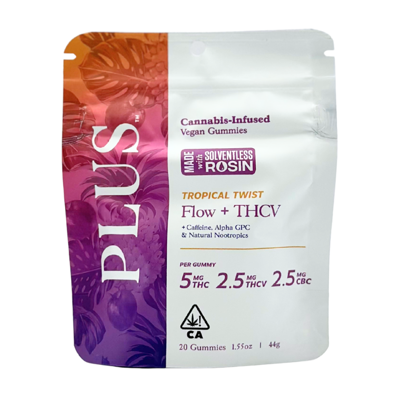 Plus - Flow - Tropical Twist - 2:1 THCV/CBC/THC - Gummies - 20pk - 100mg