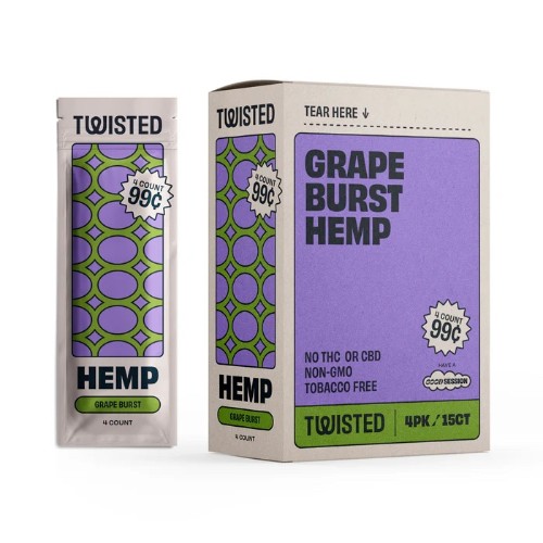 TWISTED - Grape Burst 4-Pack Rolling Wraps - Non Cannabis