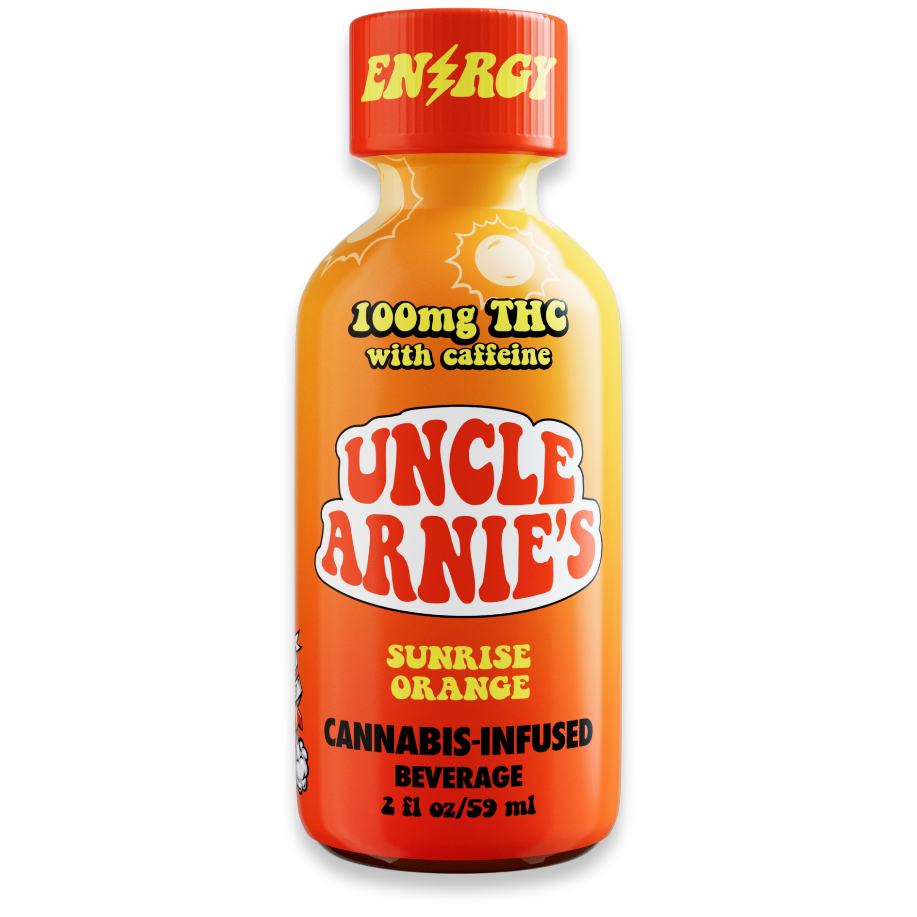 Uncle Arnies - Energy - Sunrise Orange W/Caffine - 2oz - Drinks - 100mg