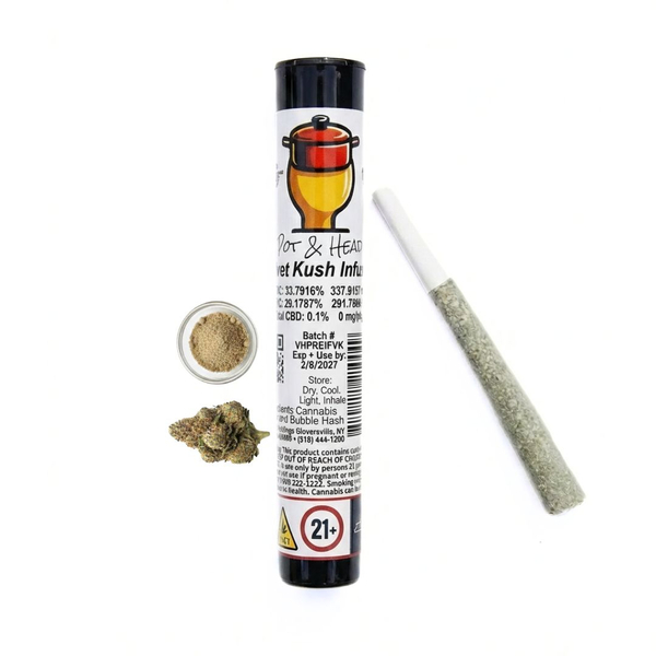 Velvet Kush 1g Hash Infused Preroll | Pot & Head
