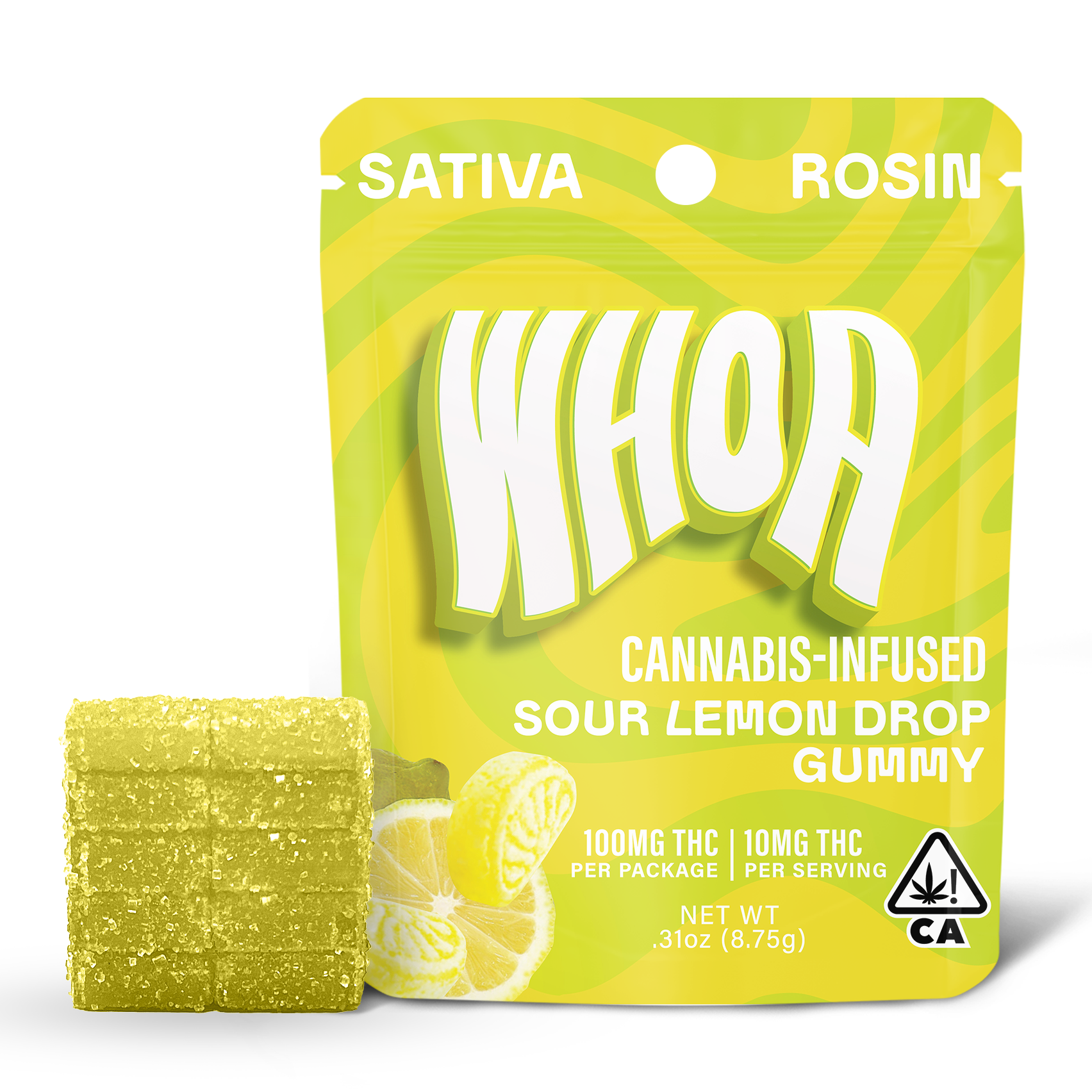 WHOA | Rosin Gummies | Sour Lemon Drop | 100mg