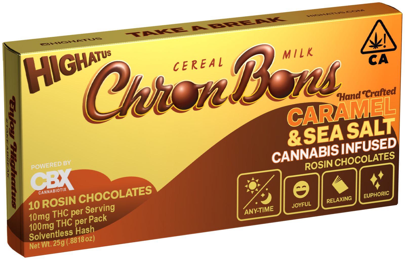 Highatus | Roin Chocolates | ChronBons | Caramel & Sea Salt | 100mg