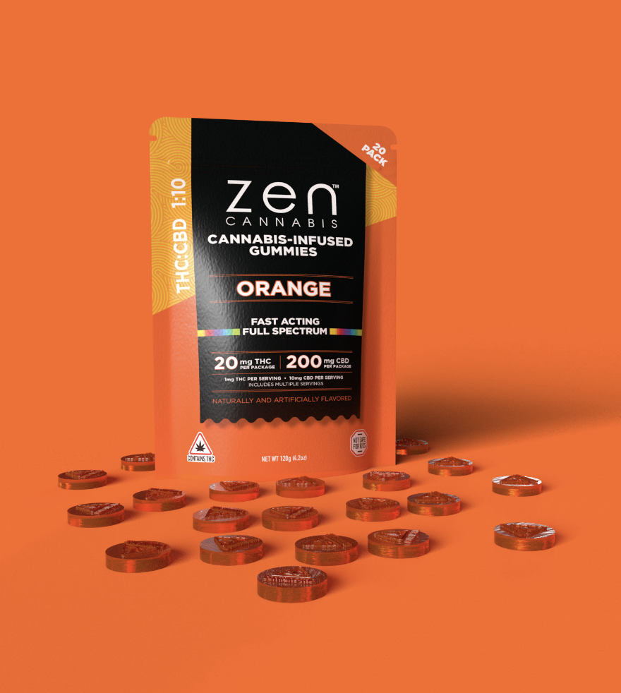 10:1 Orange Gummies | 20mg THC + 200mg CBD | TAX INCLD